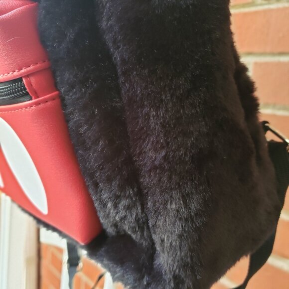 BNWT Disney Fuzzy Mickey Mouse Mini Backpack w/ Ears jet black (OS) main image 5